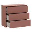 KOMMODE , 95/83/42 cm, 3 Schublade(n)  - Silberfarben/Terracotta, Trend, Holzwerkstoff/Kunststoff (95/83/42cm) - Carryhome