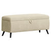 BETTBANK 145/45/50 cm   - Beige/Schwarz, Trend, Holz/Holzwerkstoff (145/45/50cm) - Esposa