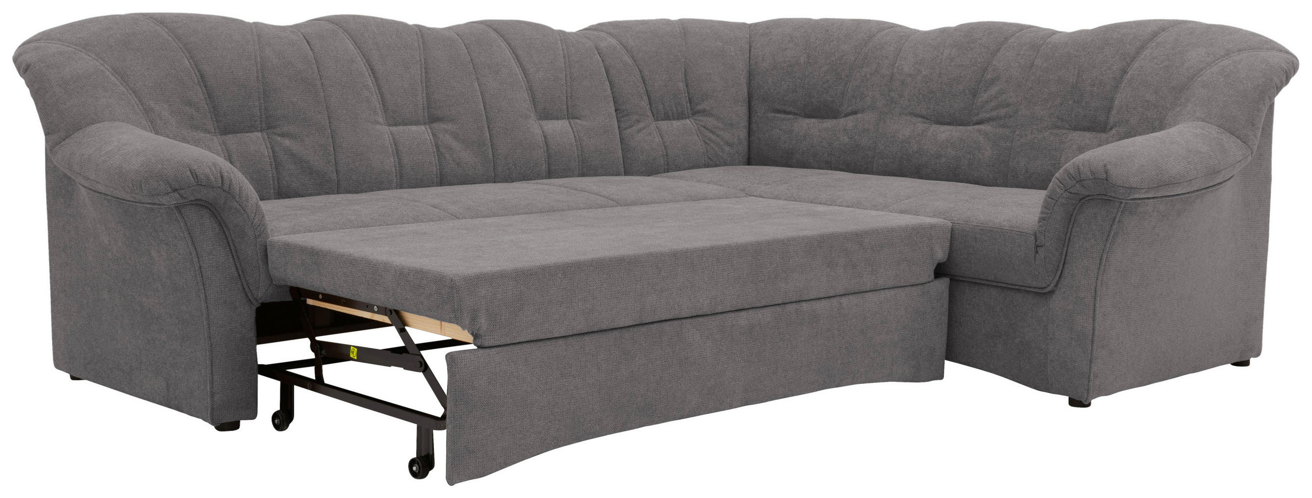 ECKSCHLAFSOFA in Mikrofaser Dunkelgrau  - Dunkelgrau/Schwarz, KONVENTIONELL, Kunststoff/Textil (243/192cm) - MID.YOU