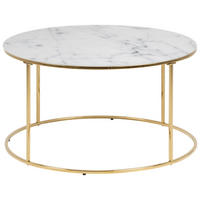 COUCHTISCH Milchglas 80/80/45 cm rund Goldfarben  - Goldfarben, Trend, Glas/Metall (80/80/45cm) - Carryhome