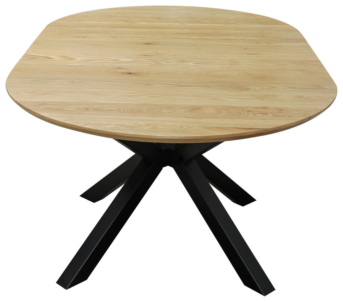 ESSTISCH 120-160/100/75 cm Echtholz  Holz, Metall oval Eichefarben  - Eichefarben, KONVENTIONELL, Holz/Metall (120-160/100/75cm) - VanDerken