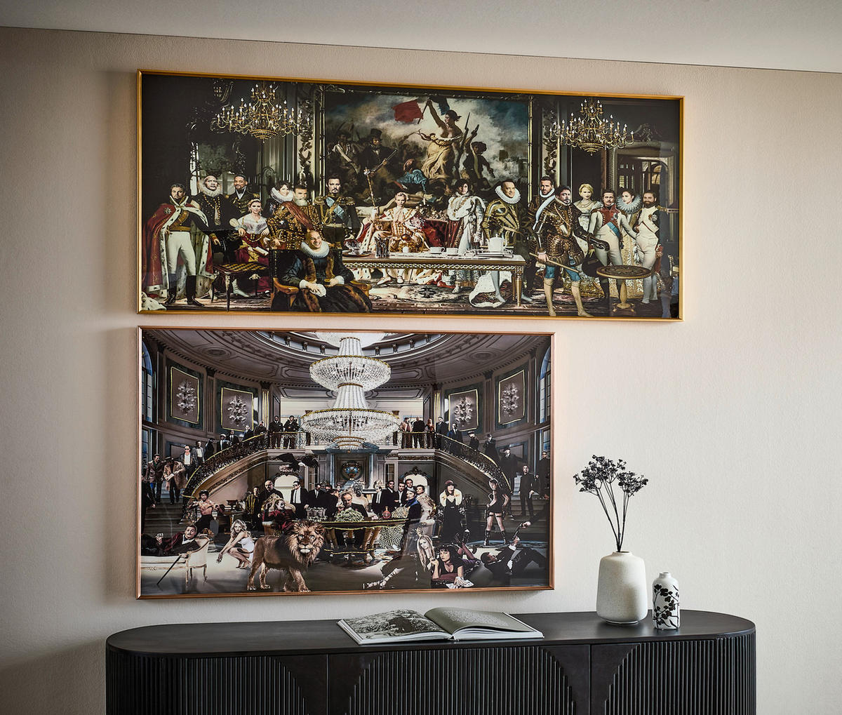 KUNSTDRUCK 160/80 cm  - Goldfarben/Schwarz, LIFESTYLE, Papier/Kunststoff (160/80cm) - Monee