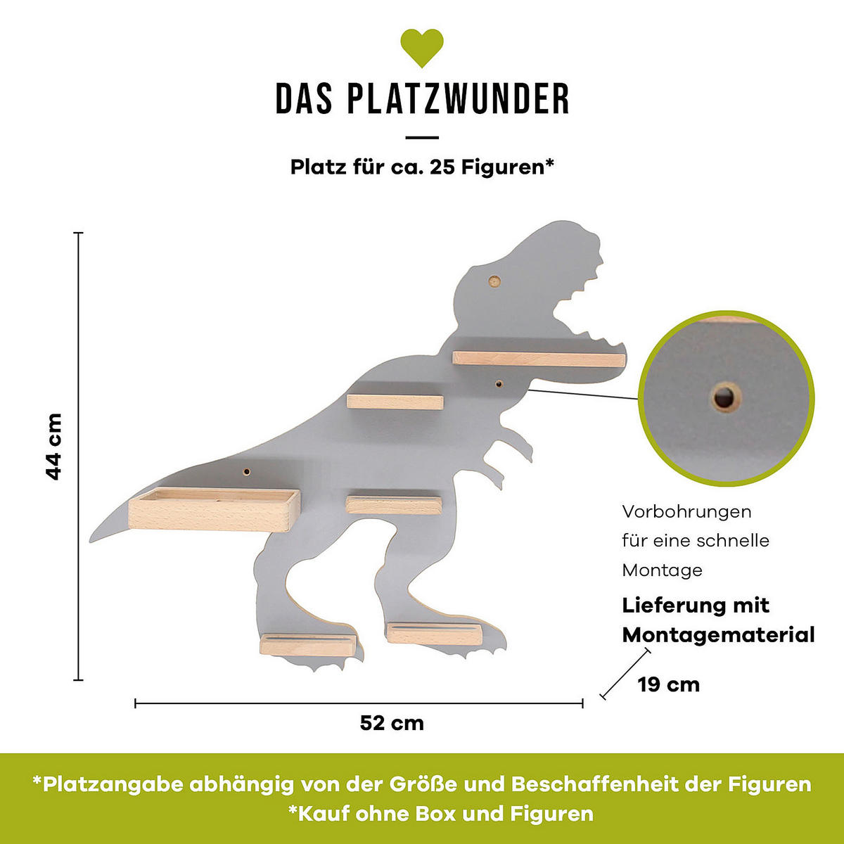 KINDERREGAL 52/44/19 cm  - Grau, MODERN, Holzwerkstoff (52/44/19cm) - MID.YOU