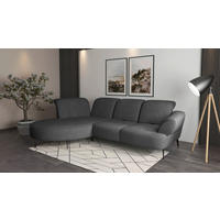 ECKSOFA DANCE E Dunkelgrau Mikrofaser  - Dunkelgrau/Schwarz, MODERN, Textil/Metall (208/313cm) - Sit & More