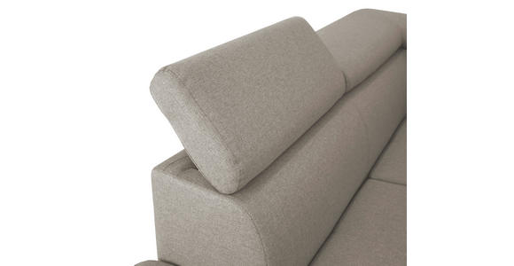 ECKSOFA in Webstoff Ecru  - Ecru/Silberfarben, Design, Textil/Metall (226/257cm) - Xora