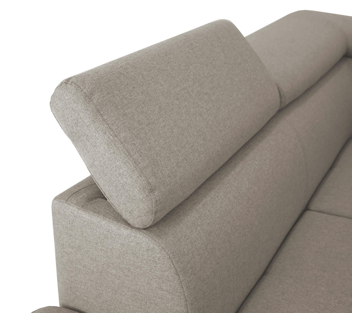 ECKSOFA inkl. Funktionen Ecru Webstoff  - Ecru/Silberfarben, Design, Textil/Metall (226/257cm) - Xora