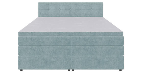 BOXSPRINGBETT 200/200 cm  in Hellblau  - Schwarz/Hellblau, KONVENTIONELL, Kunststoff/Textil (200/200cm) - Carryhome