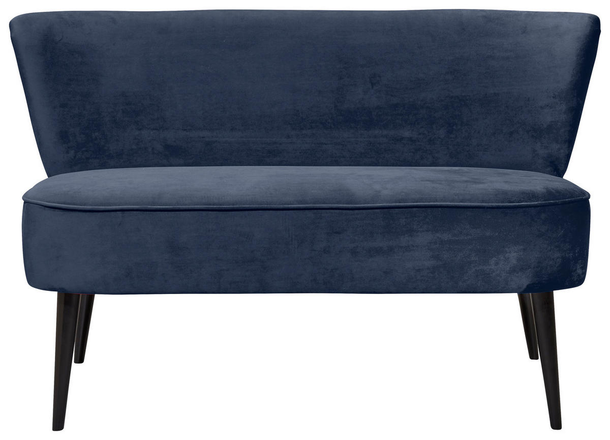 SITZBANK Mikrovelours Blau Holz  - Blau/Schwarz, Trend, Holz/Textil (140/83cm) - MID.YOU