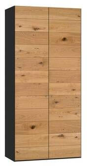 DREHTÜRENSCHRANK  in Wildeiche  - Wildeiche/Silberfarben, Design, Holz/Holzwerkstoff (102/220/40cm) - Jutzler