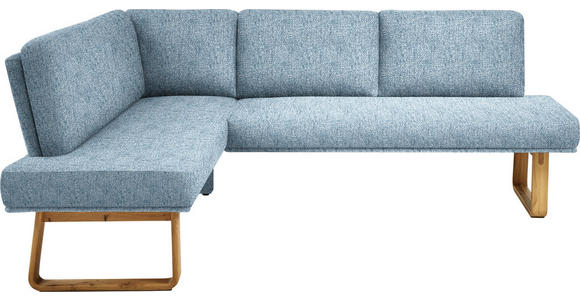 ECKBANK 174/280 cm in Eichefarben, Hellblau - Eichefarben/Hellblau, Design, Holz/Textil (174/280cm) - Dieter Knoll
