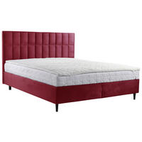 BOXBETT 180/200 cm,  in Rot, Matratze, Bettkasten, Topper, H2 = mittel  - Rot/Schwarz, KONVENTIONELL, Holz/Textil (180/200cm) - Boxxx