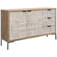 SIDEBOARD  in 145/85/40 cm  - Schwarz/Weiß, Natur, Holz/Metall (145/85/40cm) - Livetastic