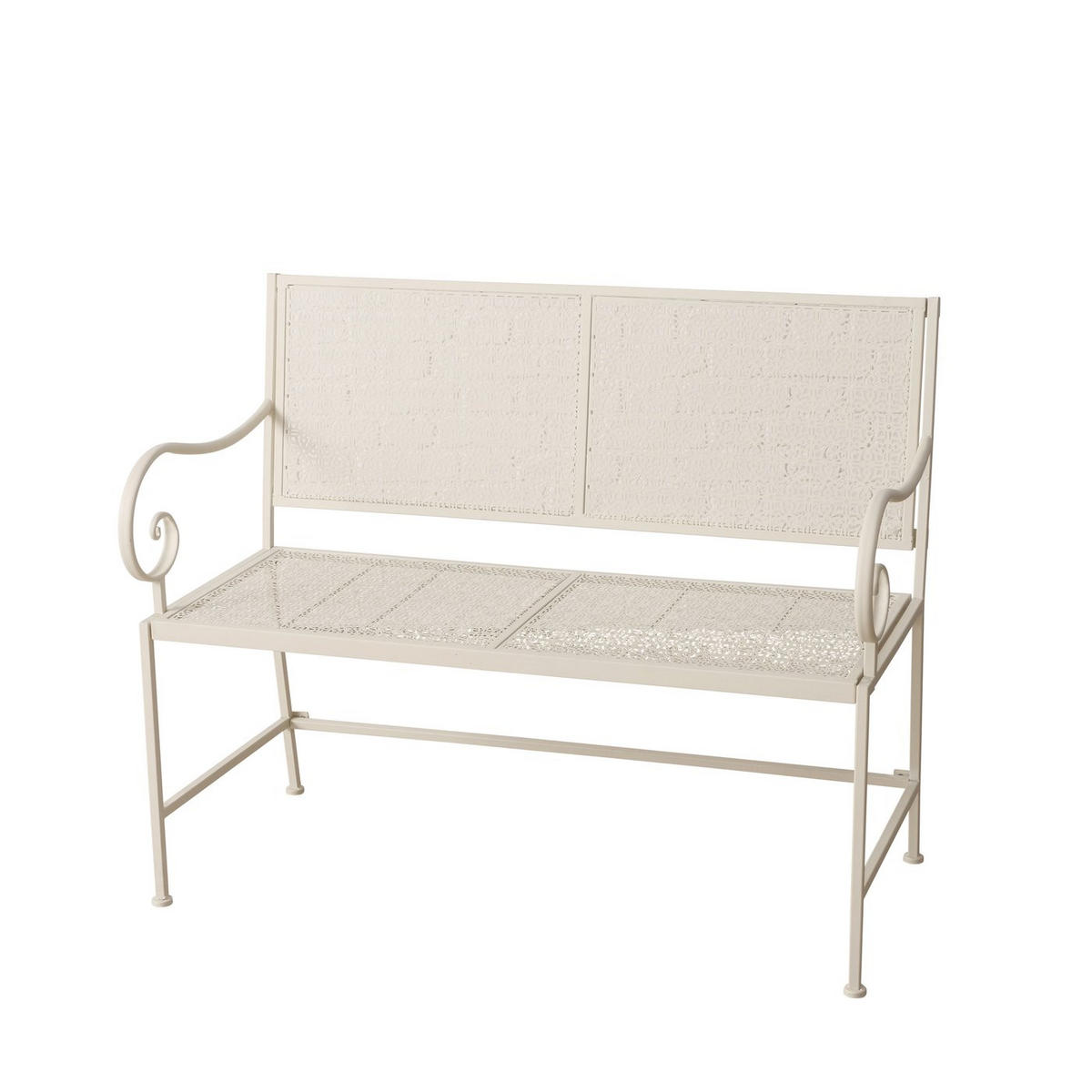 2-MIESTNA LAVICA, kov - biela, Basics, kov (110,4/90,7/52,7cm)