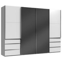 SCHWEBETÜRENSCHRANK in Weiss, Grau  - Chromfarben/Weiss, Modern, Holzwerkstoff (300/216/65cm) - MID.YOU