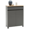 SCHUHSCHRANK Balkeneiche furniert Grau, Eichefarben  - Eichefarben/Anthrazit, Design, Holz/Holzwerkstoff (84/108/37cm) - Dieter Knoll