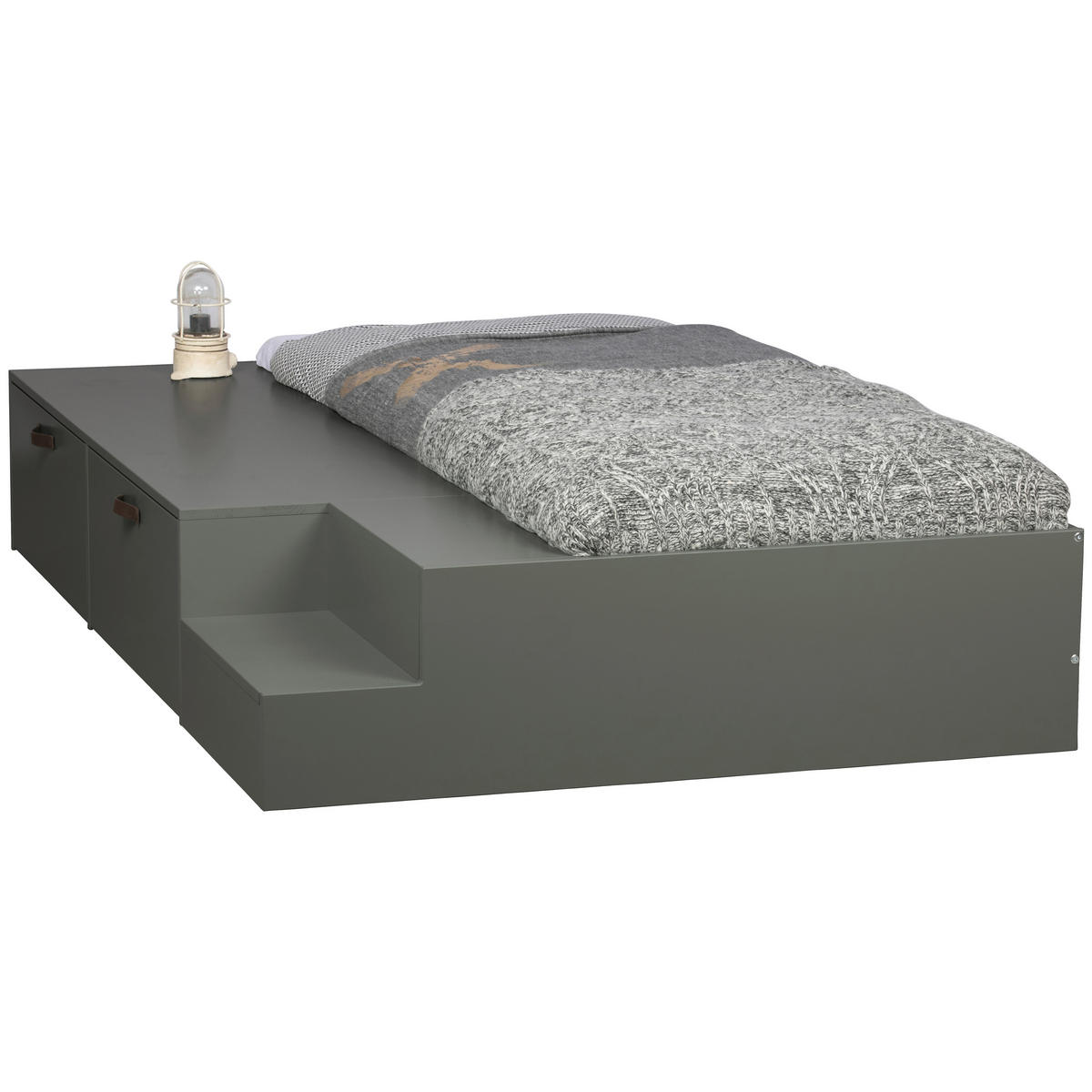 BETT 80/200 cm,  in Dunkelgrün  - Dunkelgrün, Design, Holz (80/200cm) - Livetastic
