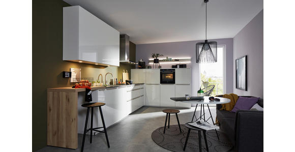 EINBAUKÜCHE - Eichefarben/Weiß, Design, Holzwerkstoff - Dieter Knoll