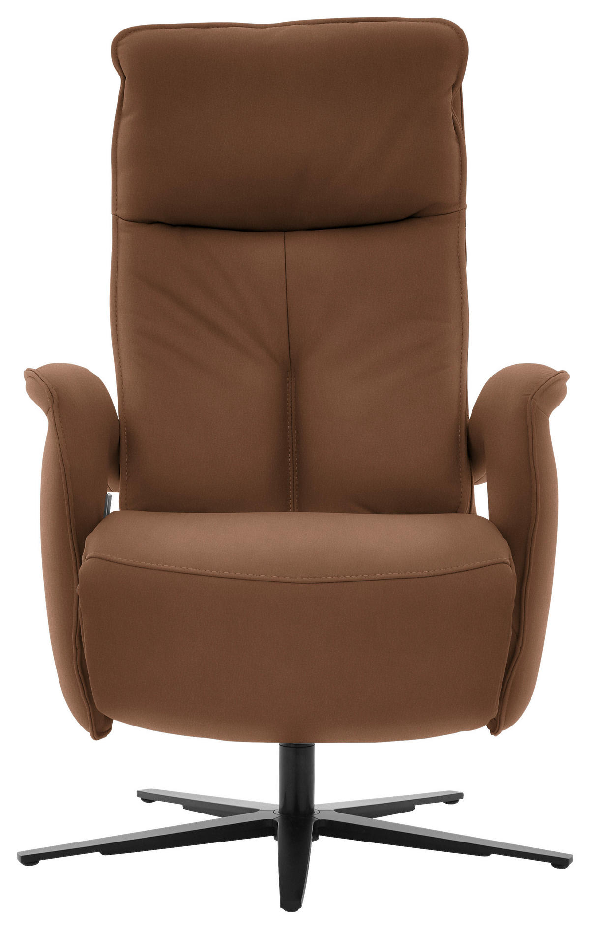 RELAXSESSEL in Leder Braun  - Schwarz/Braun, Design, Leder/Metall (77/110/87cm) - Valdera