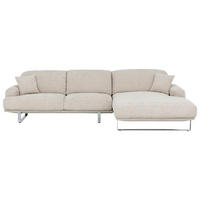 ECKSOFA Champagner Webstoff  - Champagner, Design, Textil/Metall (304/184cm) - Dieter Knoll
