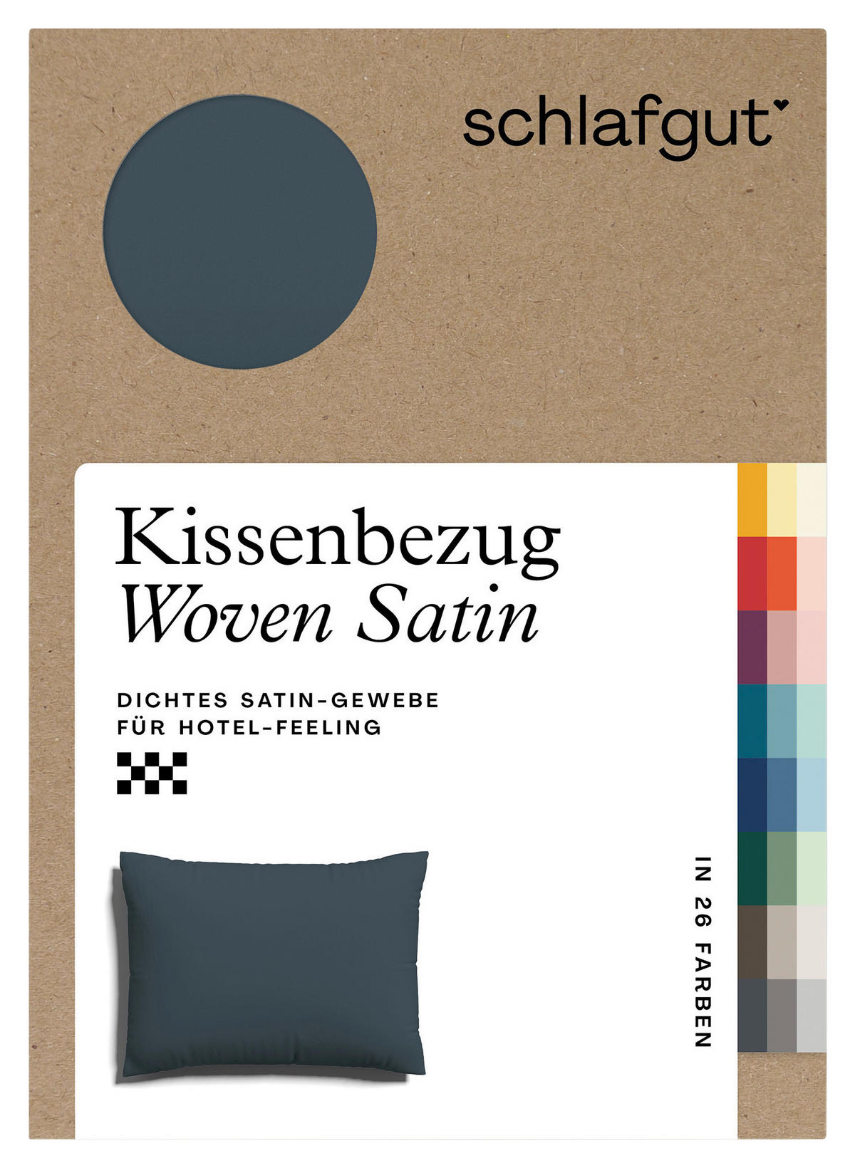 KOPFPOLSTERBEZUG WOVEN SATIN 60/80 cm  - Dunkelgrau, Basics, Textil (60/80cm) - Schlafgut