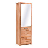 GARDEROBENSCHRANK  in 66/203/40 cm  - Silberfarben/Buchefarben, KONVENTIONELL, Glas/Holz (66/203/40cm) - Hom`in