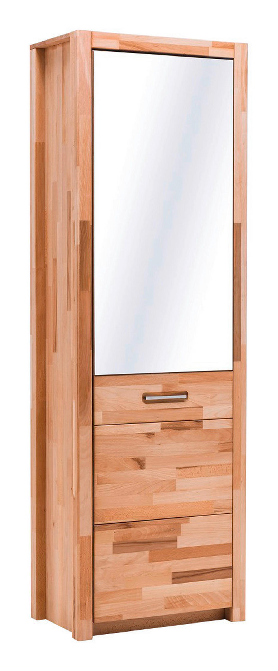 GARDEROBENSCHRANK  in 66/203/40 cm  - Silberfarben/Buchefarben, KONVENTIONELL, Glas/Holz (66/203/40cm) - Hom`in