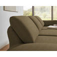 ECKSOFA  in Flachgewebe Khaki  255-365/175-224 cm  - Khaki/Schwarz, Design, Textil/Metall (255-365/175-224cm) - Dieter Knoll