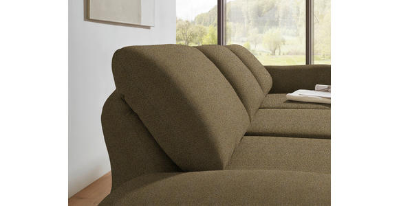 ECKSOFA  in Flachgewebe Khaki  255-365/175-224 cm  - Khaki/Schwarz, Design, Textil/Metall (255-365/175-224cm) - Dieter Knoll