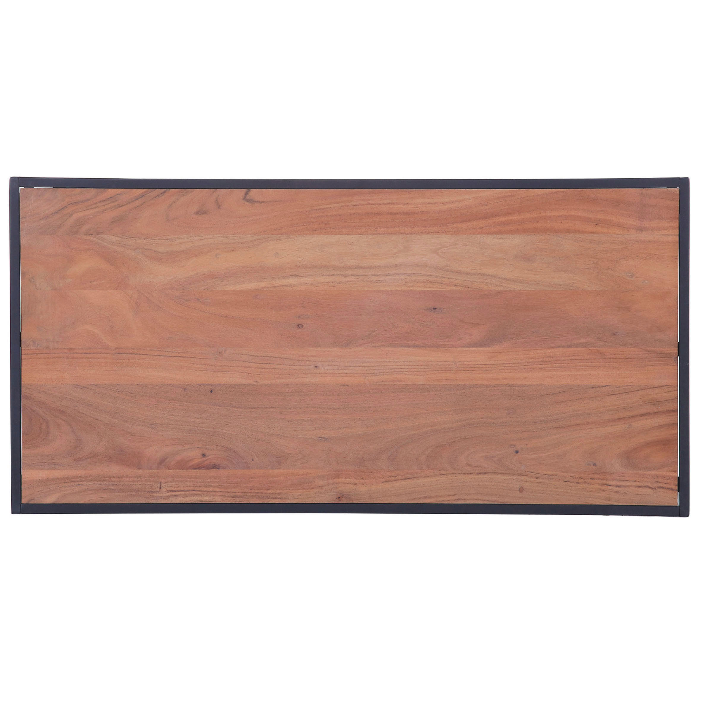 COUCHTISCH Akazie massiv 100/50/40 cm rechteckig Akaziefarben, Schwarz  - Schwarz/Akaziefarben, Trend, Holz/Metall (100/50/40cm) - Livetastic