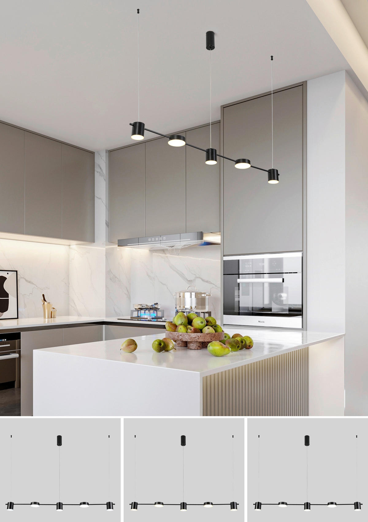 HÄNGELEUCHTE 117,6/9,8/100 cm  - Schwarz, Design, Kunststoff/Metall (117,6/9,8/100cm) - Collet's Monde