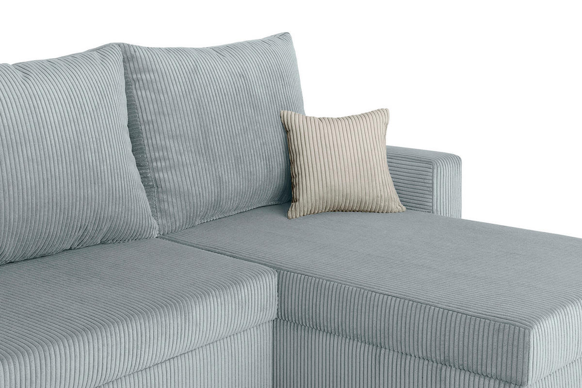 ECKSOFA Mintgrün Cord  - Creme/Schwarz, Design, Kunststoff/Textil (228/147cm) - P & B