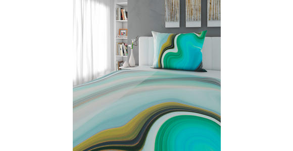 BETTWÄSCHE CUBY Satin 140/200 cm  - Petrol, KONVENTIONELL, Textil (140/200cm) - Novel