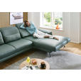 ECKSOFA Dieter Knoll Opal Echtleder  - Opal/Schwarz, Design, Leder/Metall (332/193cm) - Dieter Knoll