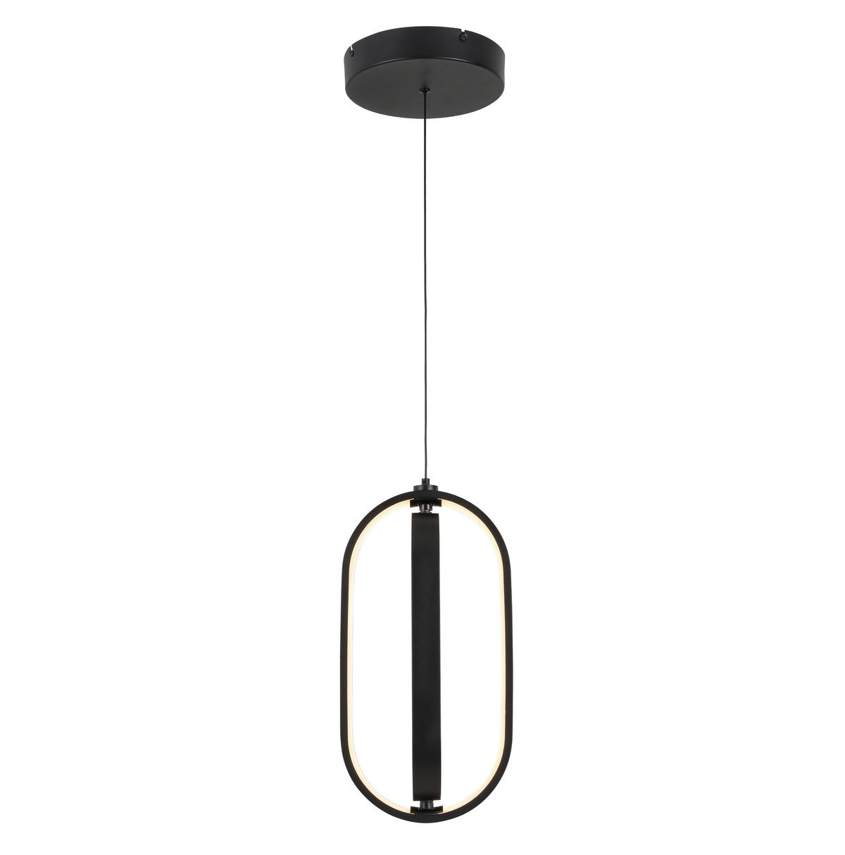 ZÁVESNÉ LED SVIETIDLO, 21/200 cm  - čierna, Design, kov/plast (21/200cm) - Novel