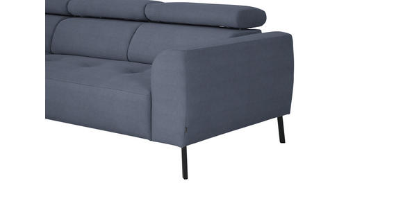 ECKSOFA Blaugrau Feincord  - Blaugrau/Schwarz, Design, Textil/Metall (205/280cm) - Xora