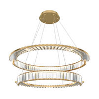 PENDELLAMPA Pendant 100/50 cm  - guldfärgad/transparent, Trend, metall/glas (100/50cm) - MAYTONI