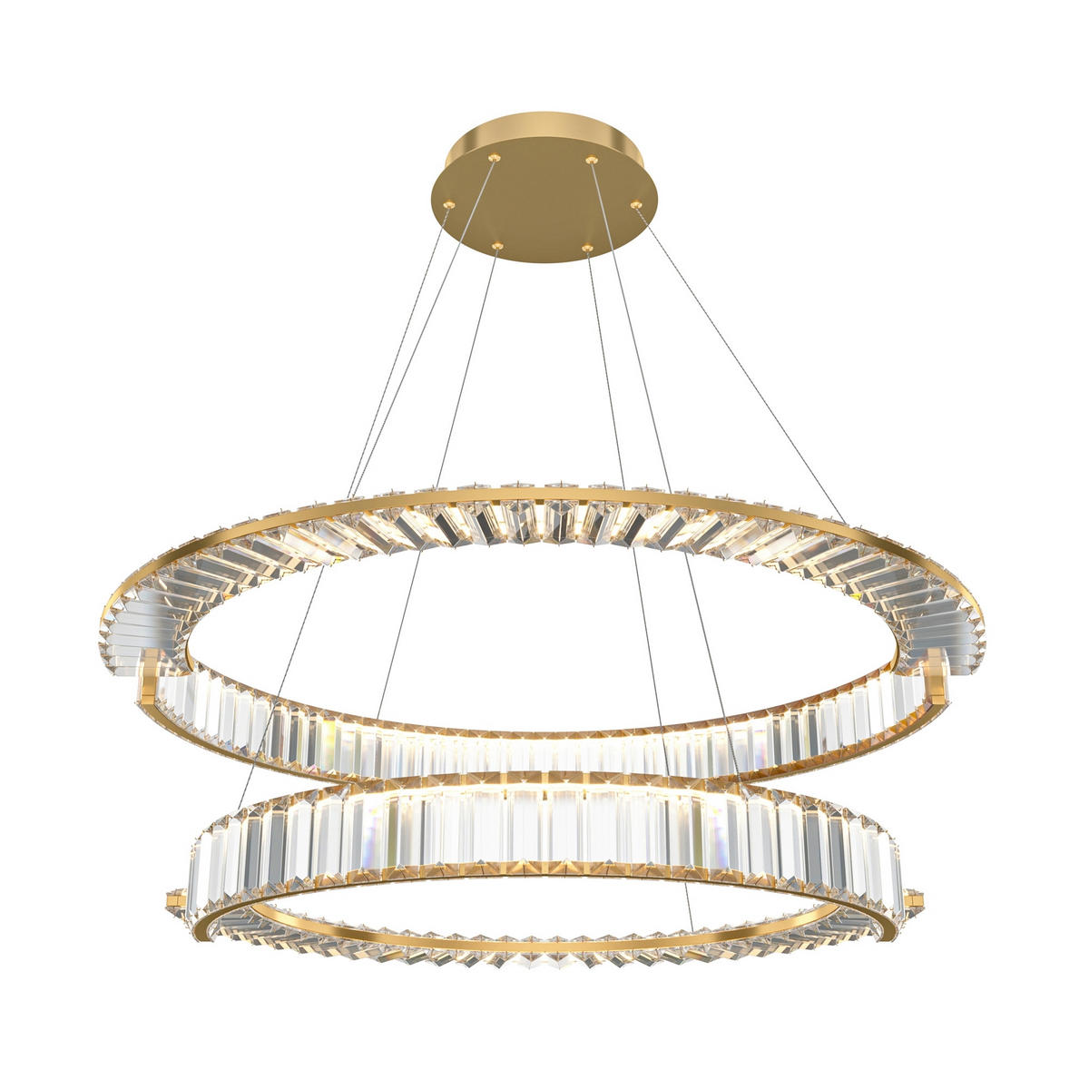 PENDELLAMPA Pendant 100/50 cm  - guldfärgad/transparent, Trend, metall/glas (100/50cm) - MAYTONI