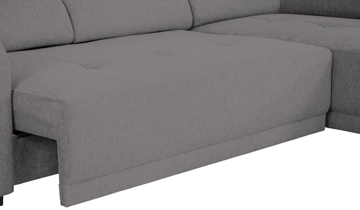 ECKSOFA in Struktur Anthrazit  - Anthrazit/Schwarz, Design, Kunststoff/Textil (205/284cm) - MID.YOU