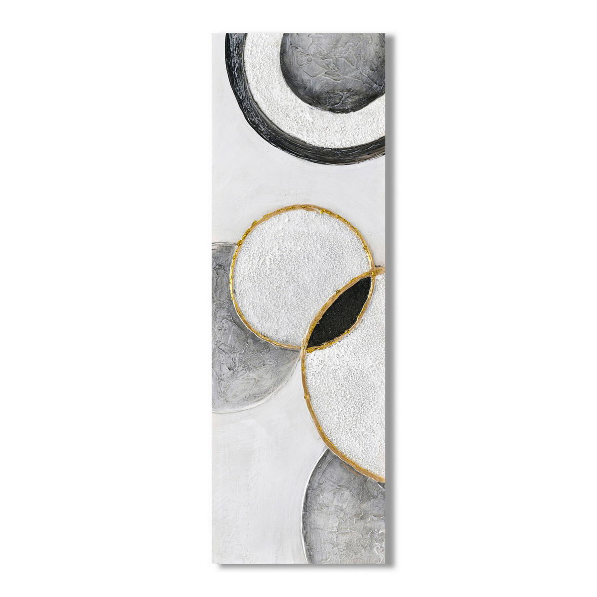 ÖLGEMÄLDE Abstraktes 30/90 cm  - Goldfarben/Schwarz, Design, Holz/Textil (30/90cm) - Monee