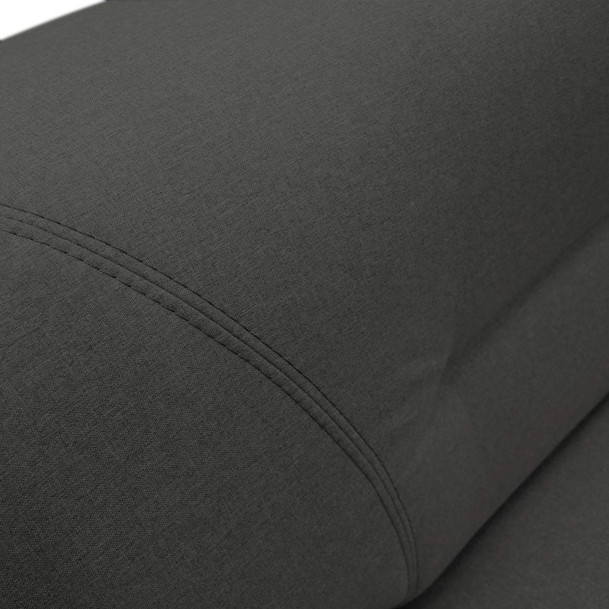 ECKSOFA Grau Flachgewebe  - Silberfarben/Grau, Design, Kunststoff/Textil (167/281cm) - MID.YOU