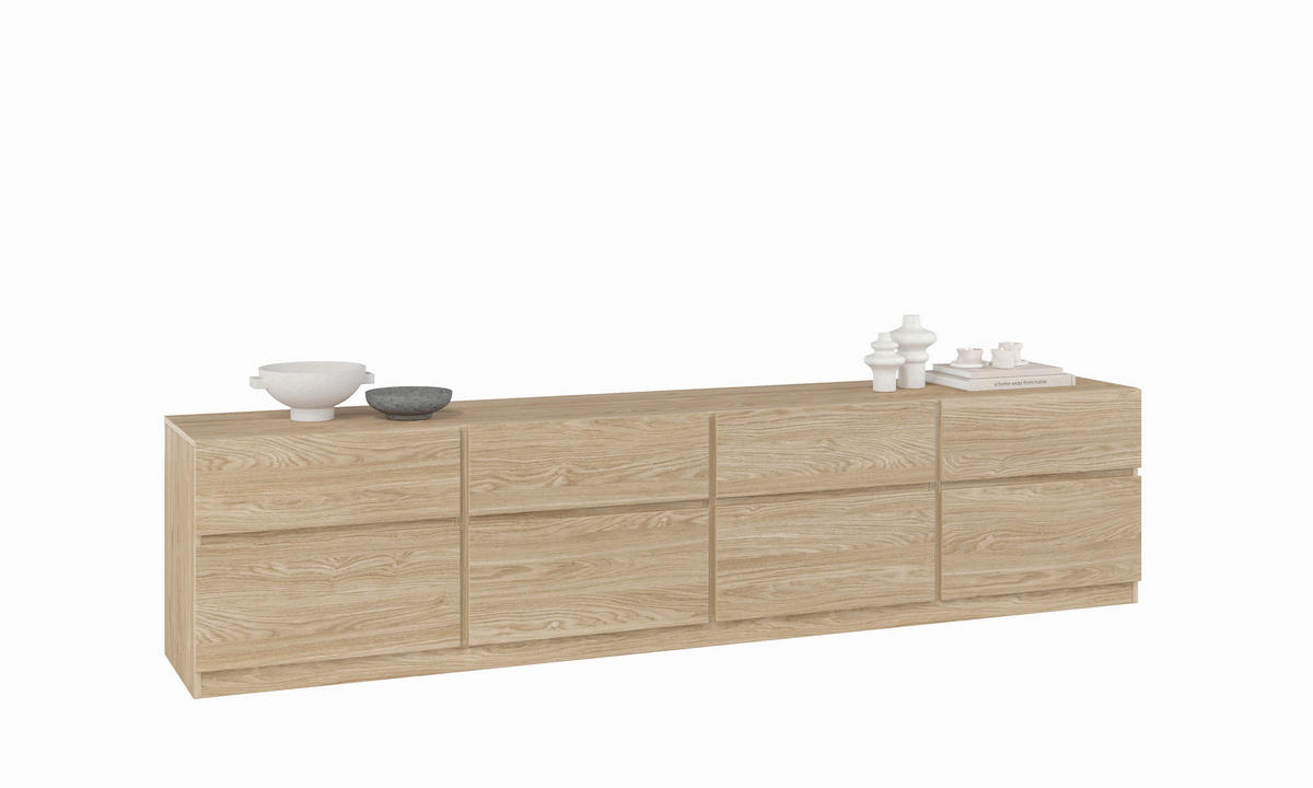 LOWBOARD Bern  in 224,8/52,3/40 cm  - Eichefarben, Design, Holzwerkstoff (224,8/52,3/40cm) - MID.YOU