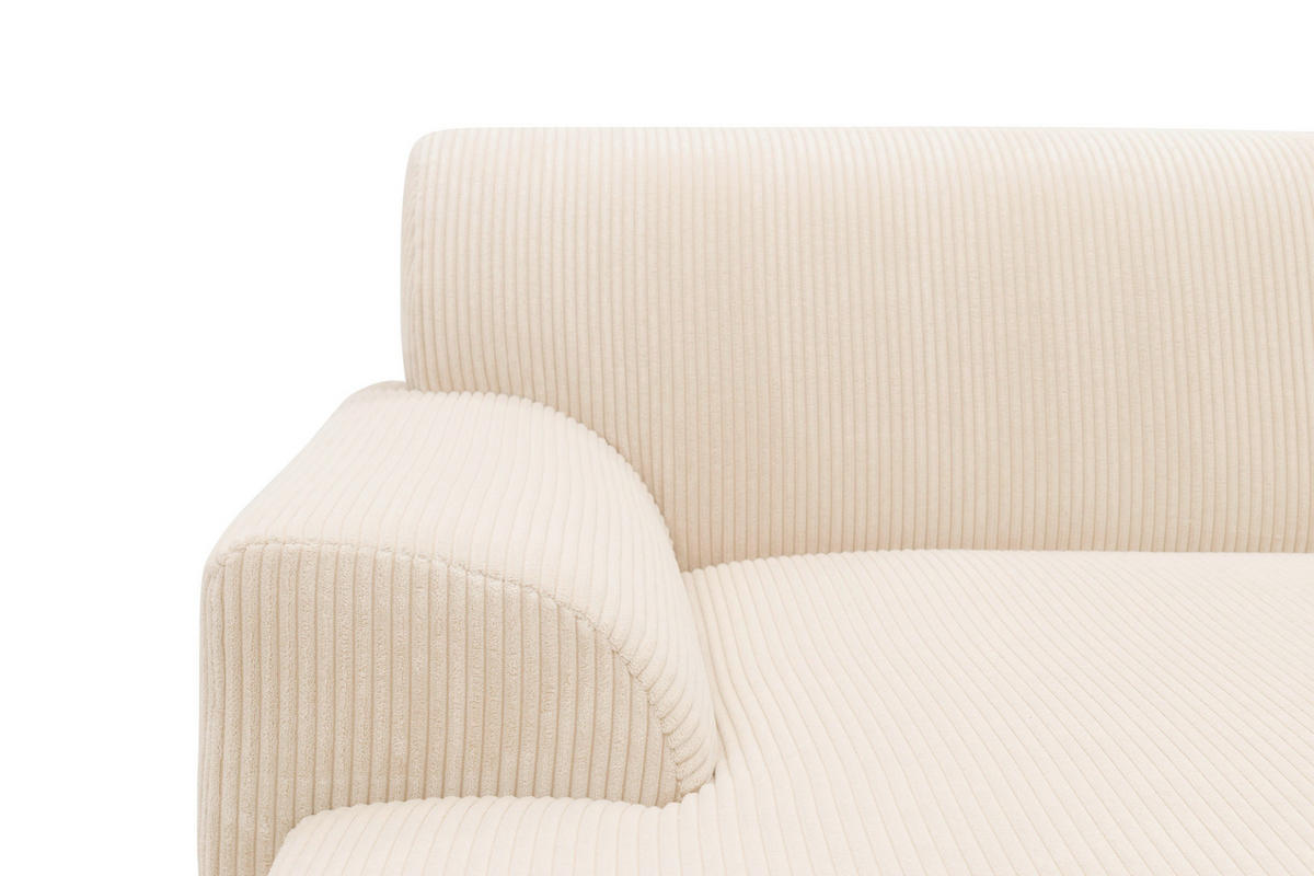 ECKSOFA NIKA Creme Webstoff  - Silberfarben/Creme, Basics, Holz/Textil (277/156cm) - MID.YOU
