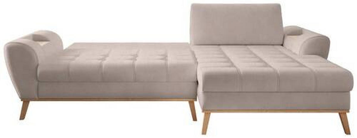 ECKSOFA in Webstoff Beige  - Eichefarben/Beige, Design, Holz/Textil (282/175cm) - Carryhome