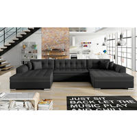 WOHNLANDSCHAFT Schwarz  - Chromfarben/Schwarz, Design, Kunststoff (165/359/165cm) - MID.YOU