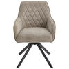 ARMLEHNSTUHL  in Eisen Webstoff, Leinenoptik  - Schwarz/Braun, MODERN, Holz/Textil (60/87/65cm) - Livetastic