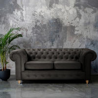 SCHLAFSOFA Mikrofaser Anthrazit  - Anthrazit/Braun, Design, Holz/Textil (190/74/91cm) - P & B