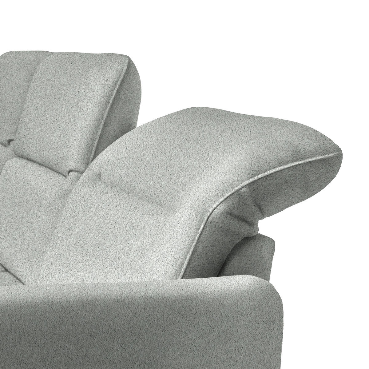ECKSOFA Silberfarben Chenille  - Silberfarben/Schwarz, KONVENTIONELL, Textil/Metall (190/254cm) - Livetastic