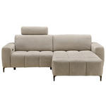 ECKSOFA in Chenille Beige  - Beige/Schwarz, Design, Textil/Metall (246/165cm) - Carryhome