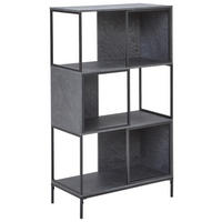 REGAL  70/122/35 cm Grau, Schwarz  - Schwarz/Grau, Modern, Holzwerkstoff/Metall (70/122/35cm) - PBJ