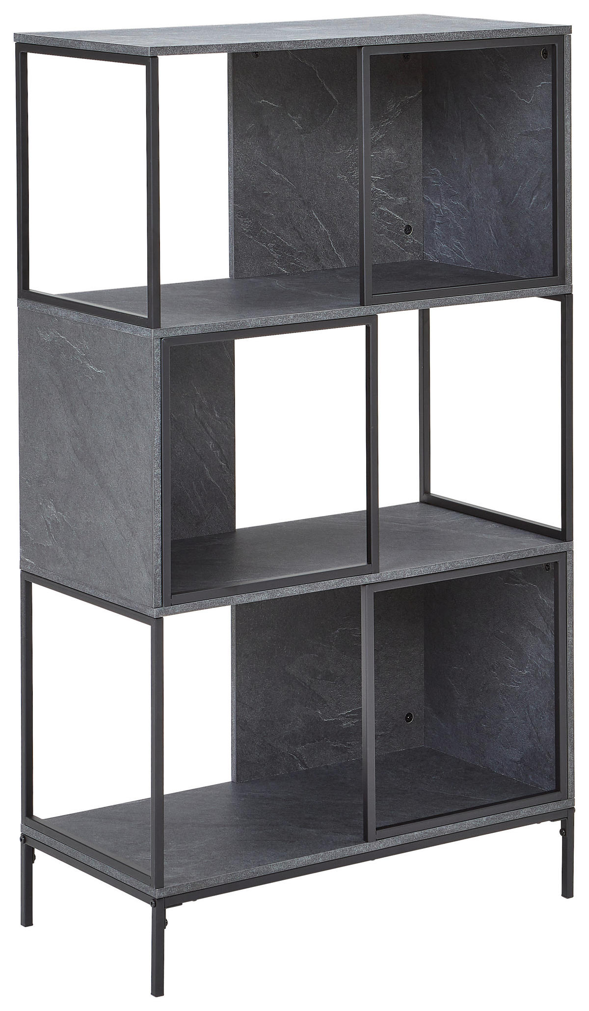 REGAL  70/122/35 cm Grau, Schwarz  - Schwarz/Grau, Modern, Holzwerkstoff/Metall (70/122/35cm) - PBJ